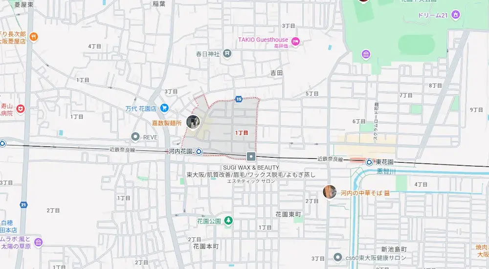 東大阪のだいこく介護館　アクセス地図真